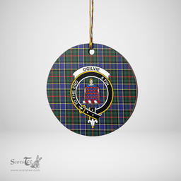 Scottish Ogilvie Hunting Modern Clan Tartan Ceramic Ornament - Crest Round Style Scottish Plaid Tartan Plaid
