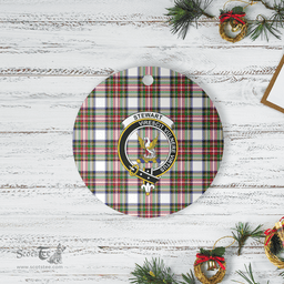 Scottish Stewart Dress Modern Clan Tartan Ceramic Ornament - Crest Round Style Scottish Plaid Tartan Plaid