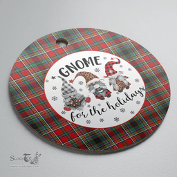 Scottish Anderson of Arbrake Clan Tartan Ceramic Ornament - Gnome Round Style Scottish Plaid Tartan Plaid