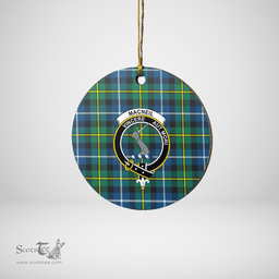 Scottish MacNeill of Barra Ancient Clan Tartan Crest Round Ceramic Ornament