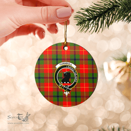 Scottish Turnbull Dress Clan Tartan Ceramic Ornament - Crest Round Style Scottish Plaid Tartan Plaid