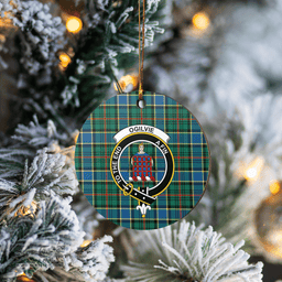 Scottish Ogilvie Hunting Ancient Clan Tartan Ceramic Ornament - Crest Round Style Scottish Plaid Tartan Plaid