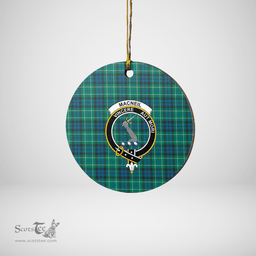 Scottish MacNeill of Colonsay Ancient Clan Tartan Crest Round Ceramic Ornament