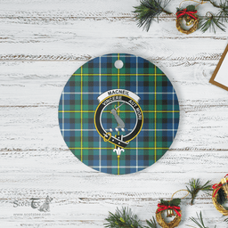 Scottish MacNeill of Barra Ancient Clan Tartan Crest Round Ceramic Ornament