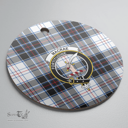 Scottish MacRae Dress Modern Clan Tartan Ceramic Ornament - Crest Round Style Scottish Plaid Tartan Plaid