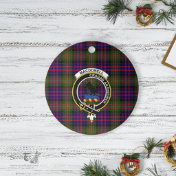 Scottish MacDonnell of Glengarry Modern Clan Tartan Crest Round Ceramic Ornament