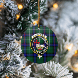 Scottish MacDonald of the Isles Hunting Modern Clan Tartan Crest Round Ceramic Ornament