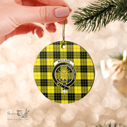 Scottish MacLeod of Lewis Modern Clan Tartan Crest Round Ceramic Ornament