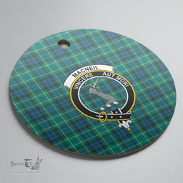 Scottish MacNeill of Colonsay Ancient Clan Tartan Crest Round Ceramic Ornament