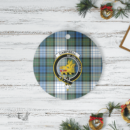 Scottish Campbell Dress Ancient Clan Tartan Crest Round Ceramic Ornament