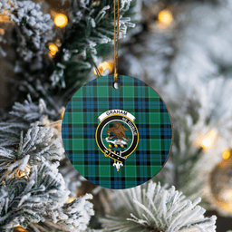 Scottish Graham of Menteith Ancient Clan Tartan Crest Round Ceramic Ornament