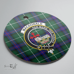 Scottish MacDonald of the Isles Hunting Modern Clan Tartan Crest Round Ceramic Ornament