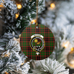 Scottish Buchan Modern Clan Tartan Crest Round Ceramic Ornament