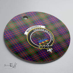 Scottish MacDonnell of Glengarry Modern Clan Tartan Crest Round Ceramic Ornament