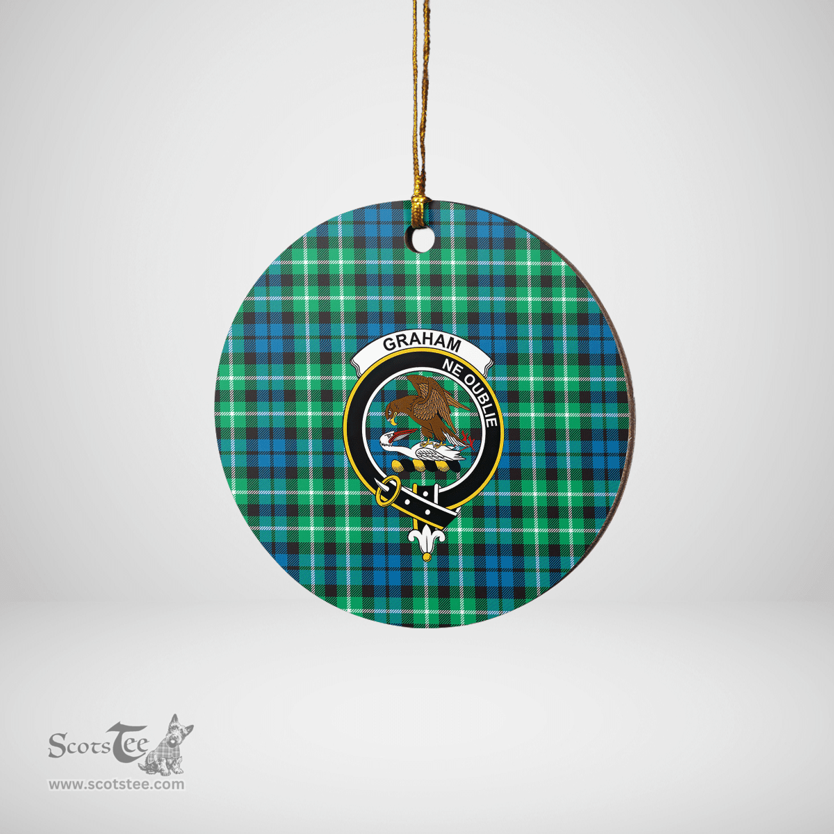 Scottish Graham of Montrose Ancient Clan Tartan Crest Round Ceramic Ornament