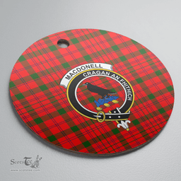 Scottish MacDonnell of Keppoch Modern Clan Tartan Crest Round Ceramic Ornament