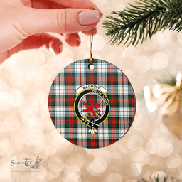 Scottish MacDuff Dress Modern Clan Tartan Crest Round Ceramic Ornament