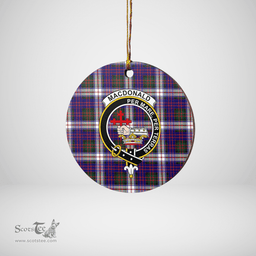 Scottish MacDonald Dress Modern Clan Tartan Crest Round Ceramic Ornament