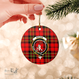 Scottish Brodie Modern Clan Tartan Crest Round Ceramic Ornament