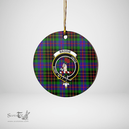 Scottish Brodie Hunting Modern Clan Tartan Crest Round Ceramic Ornament