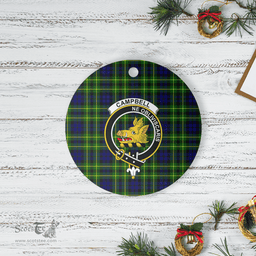 Scottish Campbell of Breadalbane Modern Clan Tartan Crest Round Ceramic Ornament