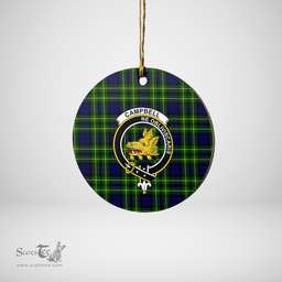 Scottish Campbell of Breadalbane Modern Clan Tartan Crest Round Ceramic Ornament