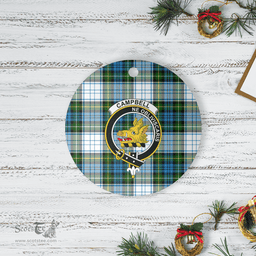 Scottish Campbell Dress Clan Tartan Crest Round Ceramic Ornament