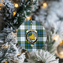 Scottish Campbell Dress Clan Tartan Crest Round Ceramic Ornament