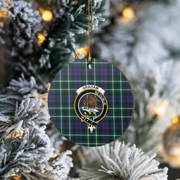 Scottish Graham of Montrose Modern Clan Tartan Crest Round Ceramic Ornament