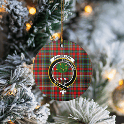 Scottish Anderson of Arbrake Clan Tartan Crest Round Ceramic Ornament