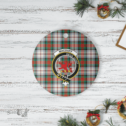 Scottish MacDuff Dress Ancient Clan Tartan Crest Round Ceramic Ornament