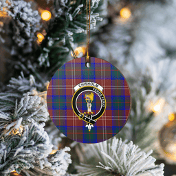 Scottish Chisholm Hunting Modern Clan Tartan Crest Round Ceramic Ornament