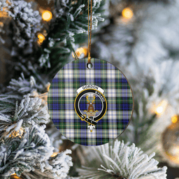 Scottish Gordon Dress Modern Clan Tartan Crest Round Ceramic Ornament