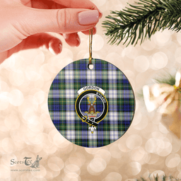 Scottish Gordon Dress Modern Clan Tartan Crest Round Ceramic Ornament
