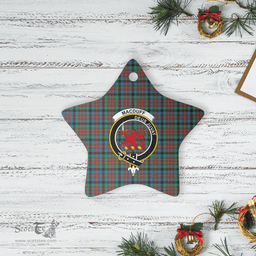 Scottish MacDuff Hunting Ancient Clan Tartan Crest Star Ceramic Ornament
