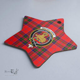 Scottish MacGillivray Modern Clan Tartan Crest Star Ceramic Ornament