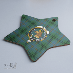 Scottish Walker Hunting Ancient Clan Tartan Crest Star Ceramic Ornament
