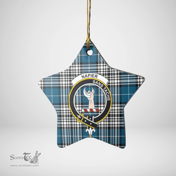 Scottish Napier Modern Clan Tartan Crest Star Ceramic Ornament