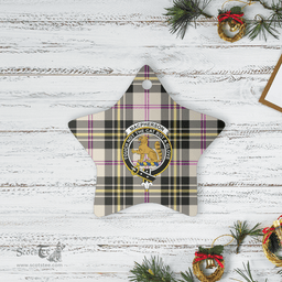 Scottish MacPherson Dress Ancient Clan Tartan Crest Star Ceramic Ornament