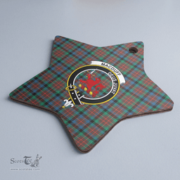 Scottish MacDuff Hunting Ancient Clan Tartan Crest Star Ceramic Ornament