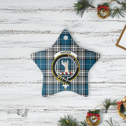 Scottish Napier Modern Clan Tartan Crest Star Ceramic Ornament