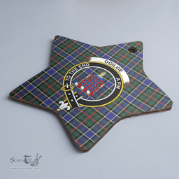 Scottish Ogilvie Hunting Modern Clan Tartan Crest Star Ceramic Ornament