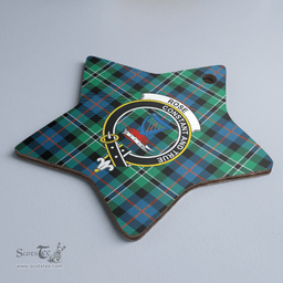 Scottish Rose Hunting Ancient Clan Tartan Crest Star Ceramic Ornament