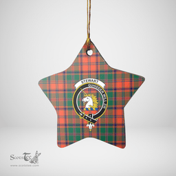 Scottish Stewart of Appin Ancient Clan Tartan Crest Star Ceramic Ornament