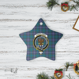Scottish Sandilands (Douglas) Clan Tartan Crest Star Ceramic Ornament