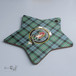 Scottish Melville Clan Tartan Crest Star Ceramic Ornament