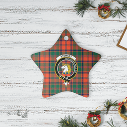 Scottish Stewart of Appin Ancient Clan Tartan Crest Star Ceramic Ornament