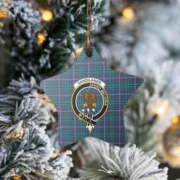 Scottish Sandilands (Douglas) Clan Tartan Crest Star Ceramic Ornament