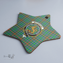 Scottish MacKintosh Hunting Ancient Clan Tartan Crest Star Ceramic Ornament