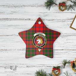 Scottish Stewart of Appin Modern Clan Tartan Crest Star Ceramic Ornament